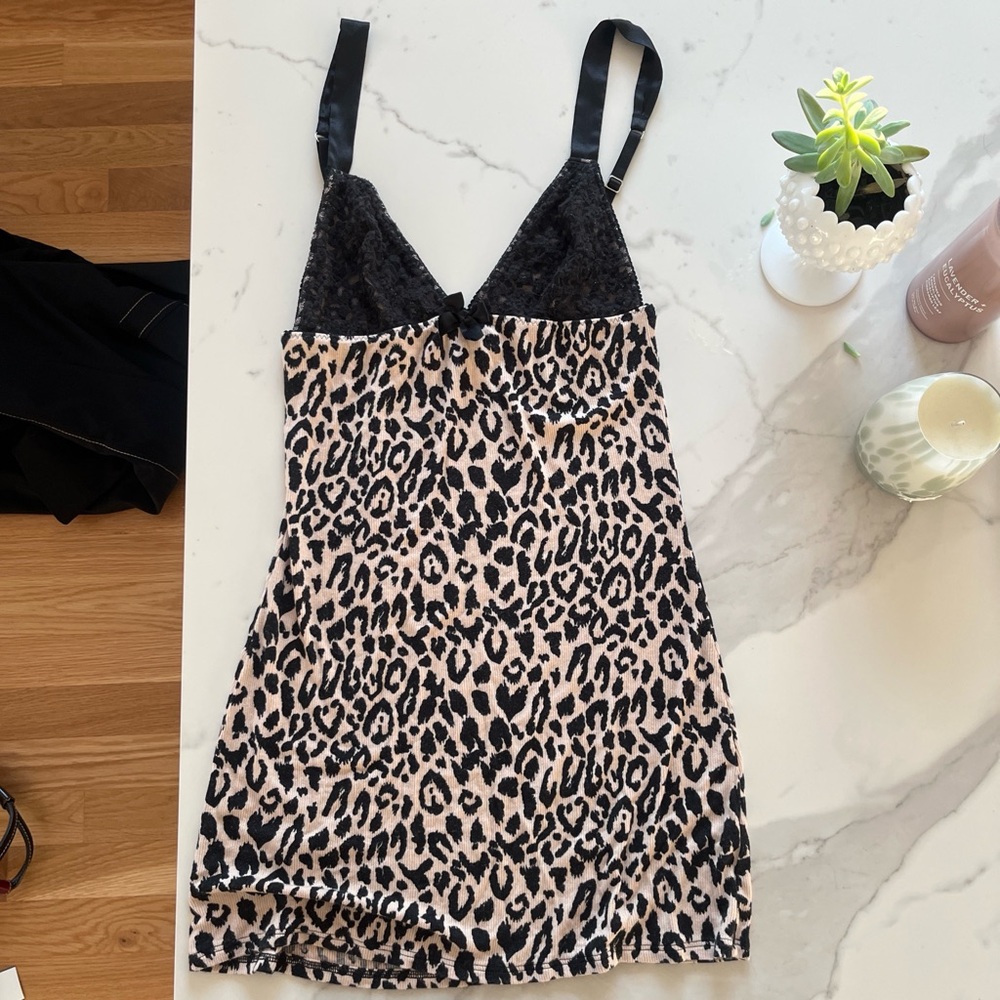 Victoria Secret Sexy LittleThings Leopard Print body con dress with satin straps